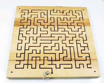 Escape Room Square Wooden Maze: Brain Teaser Labyrinth