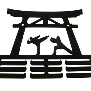 Personalizzato Karate Medaglia Supporto Portapacchi Appendiabiti 3 Tier IN Nero 