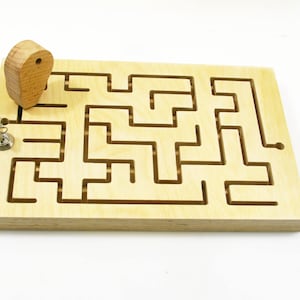 Drewniany labirynt mini Escape Room Narzędzia Kwadratowy labirynt Drewniana układanka Kwadratowy labirynt Kluczowy labirynt do gry Łamigłówka Zabawka dla dzieci i dorosłych