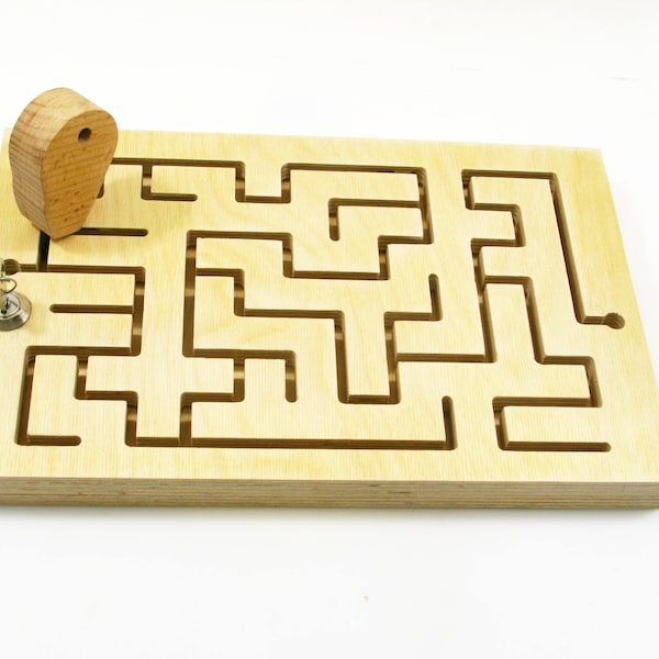 Wooden Escape Room Maze, Key Labyrinth Puzzle