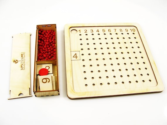 モンテッソーリ掛け算ボード：木製の算数学習玩具 - Etsy 日本