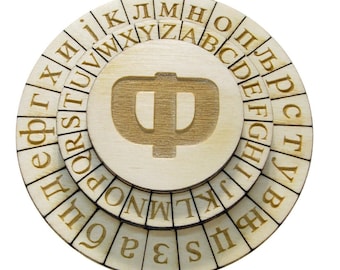 Cyrillic Alphabet Cipher Wheel: Escape Room Puzzle, Secret Code Maker