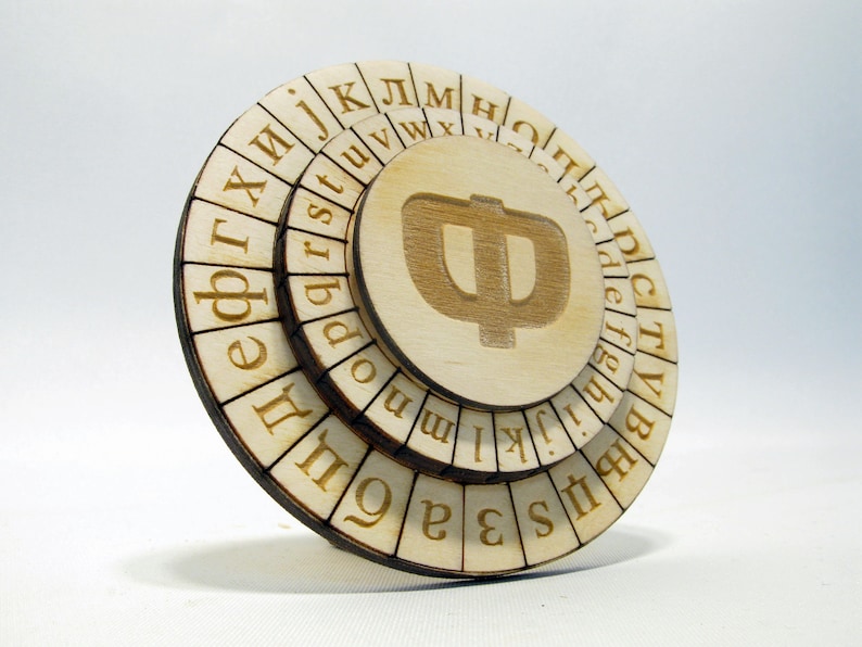 Wooden Cipher Cyrillic Alphabet Russian Escape Room Puzzle Box Secret ...
