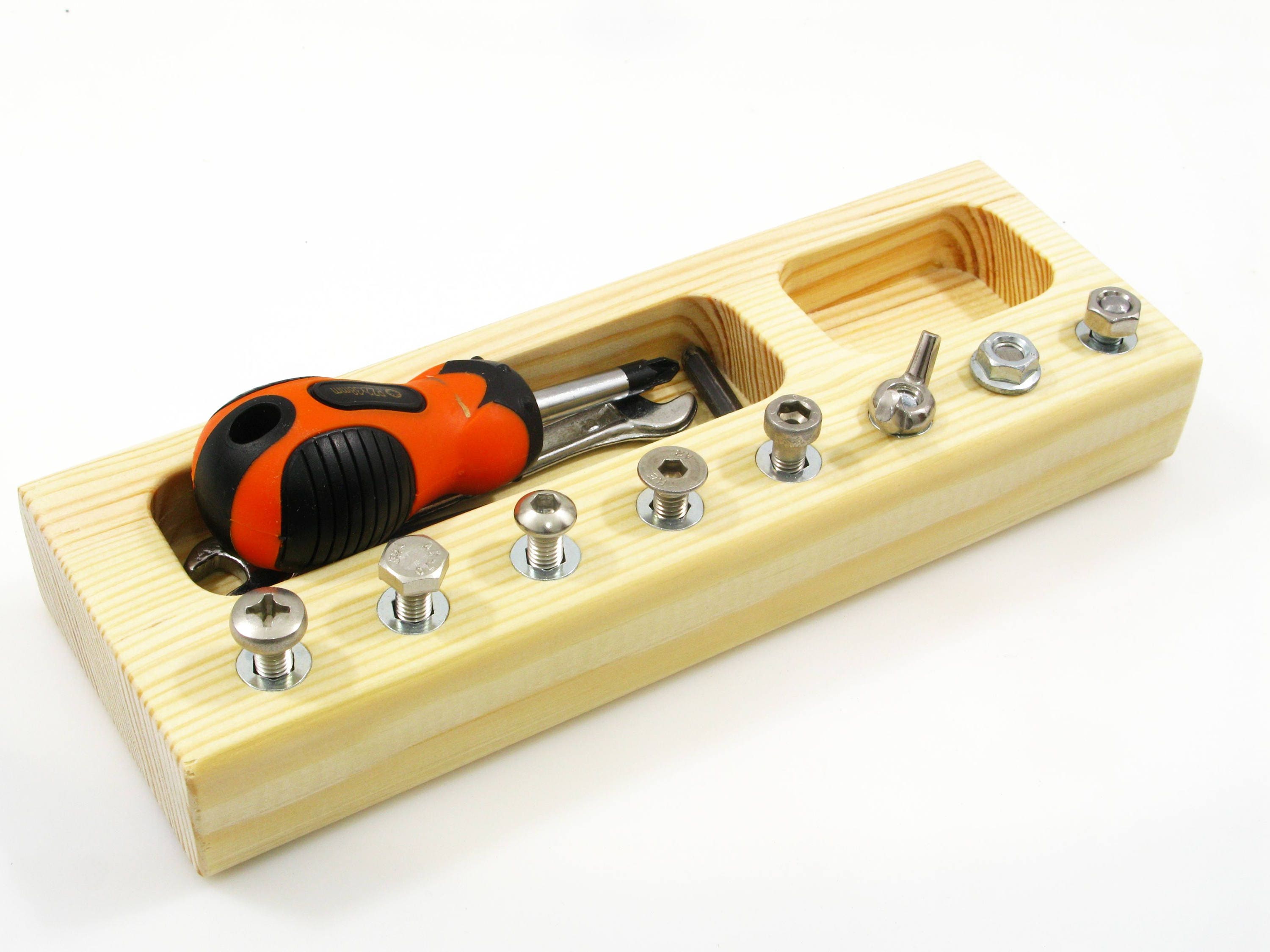 Montessori Schraubbrett Lernspielzeug - Motorikspielzeug Ab 3 Jahre | Holz Schraubendreher Set