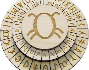 Runes Cipher Wheel: Rovas Decoder Disk, Escape Room Puzzle