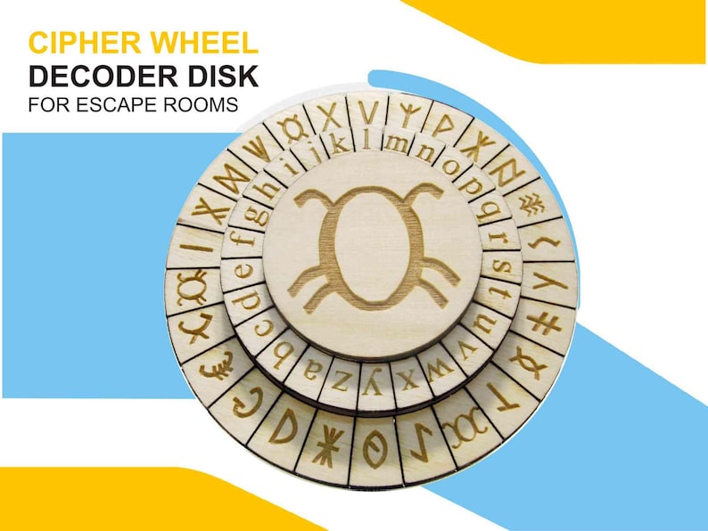 Decoder Disk Template Runes Cipher Wheel: Rovas Decoder Disk, Escape Room Puzzle - Etsy