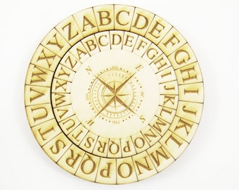 Cypher Wheel Cipher Disk cipher puzzle escape room puzzle Cypher Disk prop encoder encryption machine secret message enigma