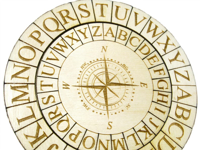2-piece hide and seek cipher decoder ring for escape... Alberti Cipher Wheel - Wooden Secret Decoder, Escape Room Prop - Etsy