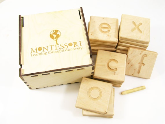 Montessori Alphabet Tracing Board: Wooden Letter Learning Toy