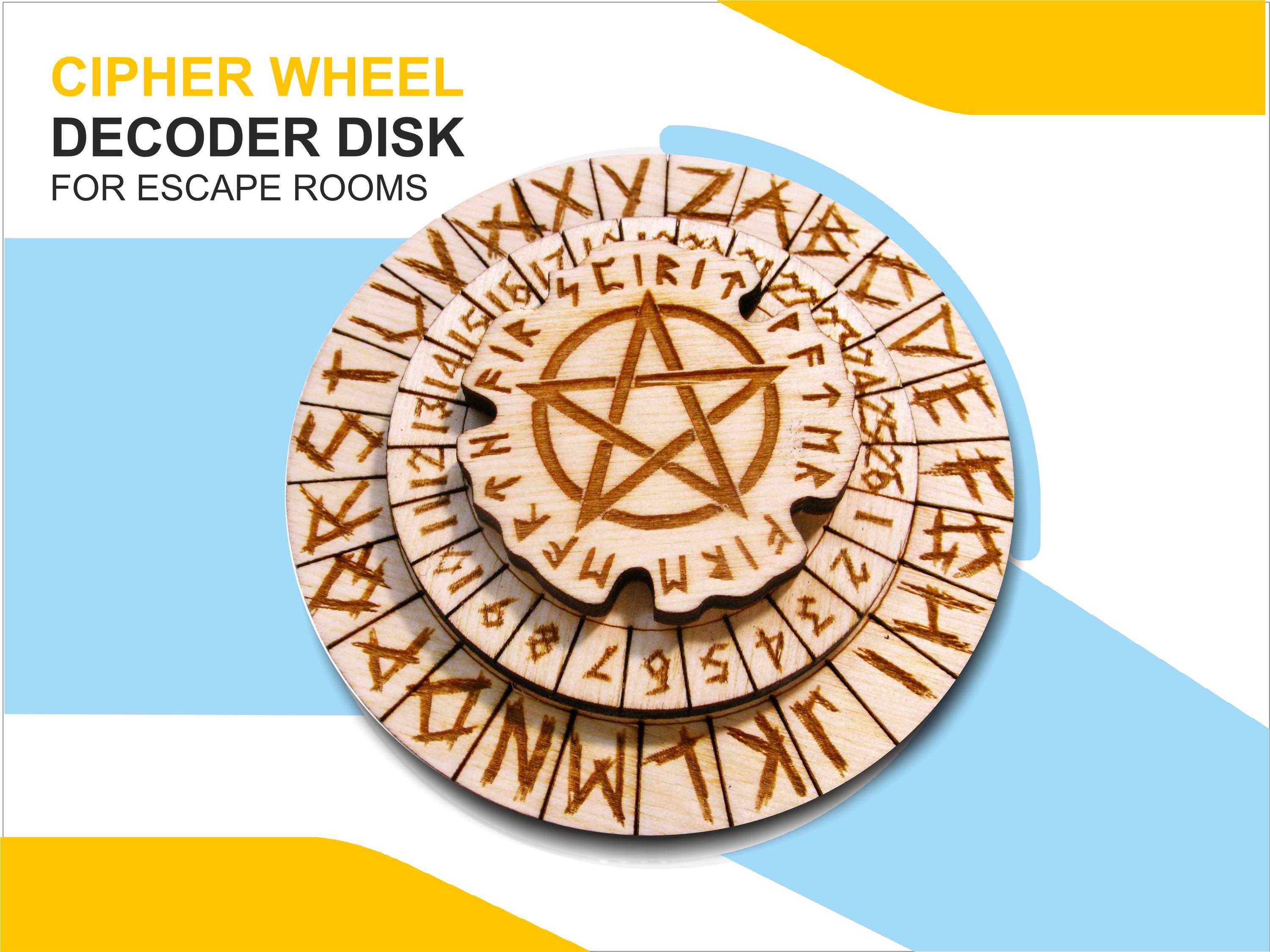 Wooden Decoder Wheel Puzzle: Scary Cipher Game for Adults & Teens