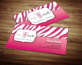 Pink Zebra Business Cards - Design 3