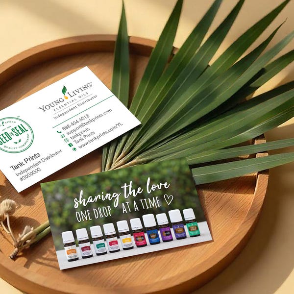 250 tarjetas de presentación de Young Living [Diseño 5 modificado]