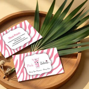 Tarjetas de presentación de cebra rosa - Diseño 1