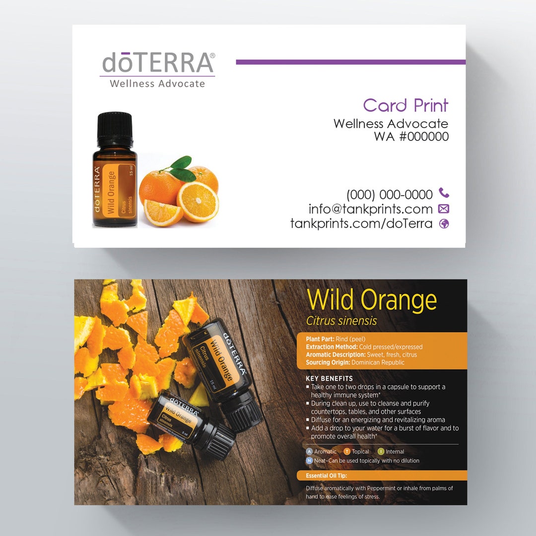 Doterra Business Card, Customize Doterra Business Cards, Doterra Design