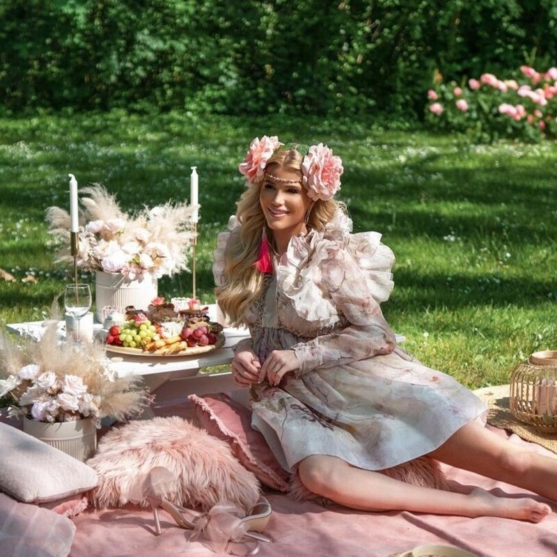 large floral headpiece