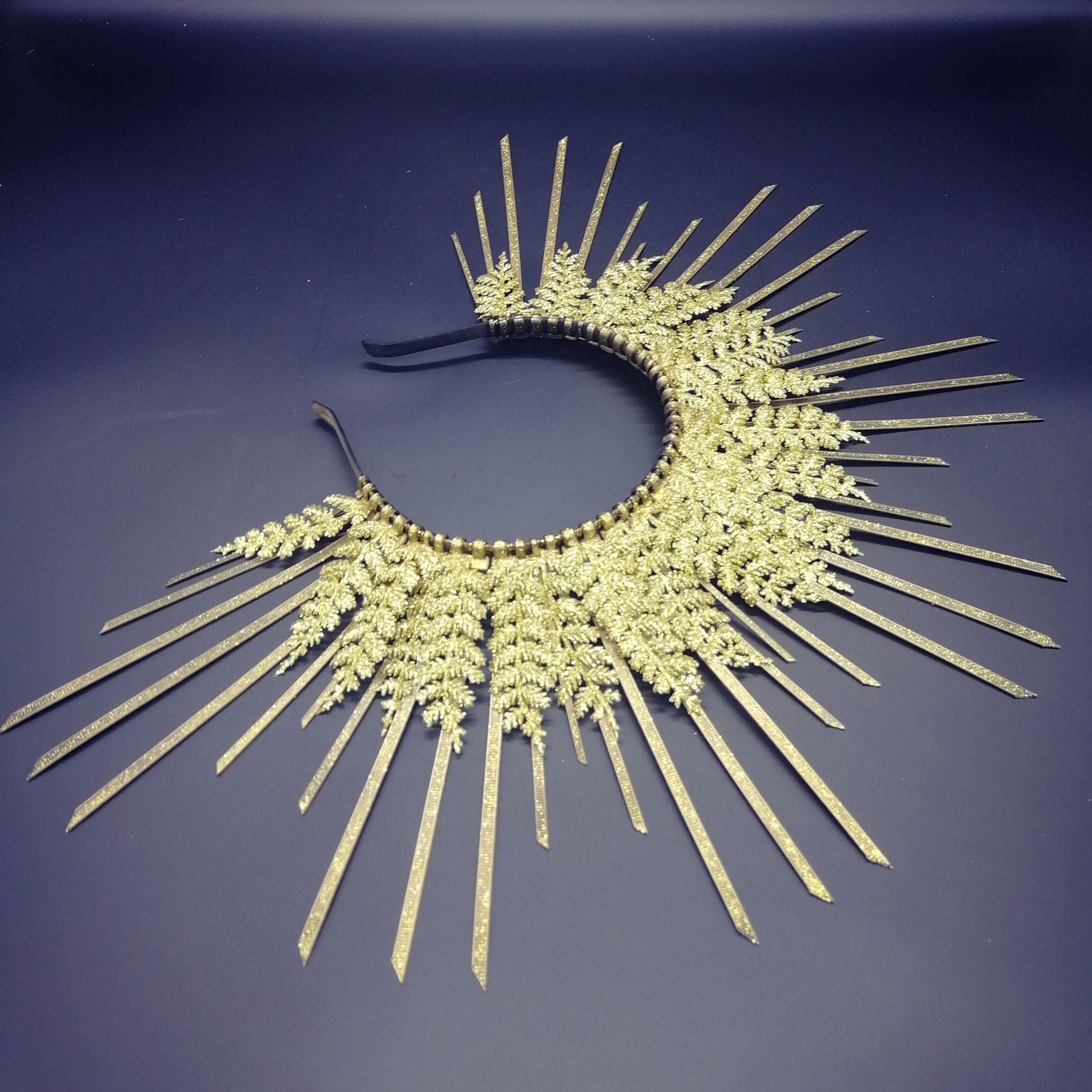 Sparkling zip tie gold crown with glitter Etsy