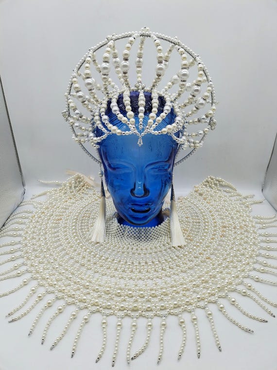 Mermaid Crown. Pearls Crown. Burning Man Crown. Burning Man  display picture 3