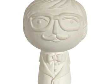 Vintage Two-Sided Male/Female Face CERAMIC PLANTER / VASE / 6-1/4" x 4-1/2" / Funky, Fun, Unique Design / Succulent Planter / Retro Display