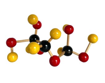 Vintage 1960s MOLECULAR MODEL / Colorful Wooden Spheres With Natural Wooden Rods / Atomic Style Objet d'Art / Retro Fab, Cool MCM Display!