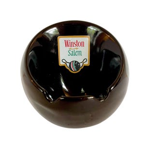 Vintage 1950s Winston-Salem Promotional BOWLING BALL ASHTRAY / 5" / Excellent Condition / Tobacciana Memorabilia / Man Cave Decor / Rare!