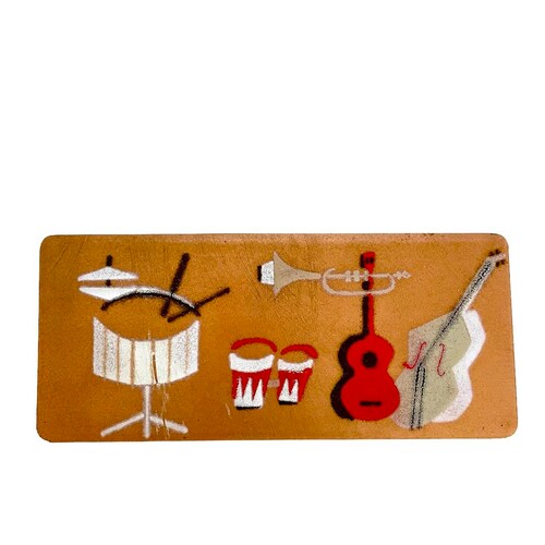 Mid Century (50s) Cool ERNEST SOHN Enamel, Copper and Walnut Sectioned BOX / 9-5/16