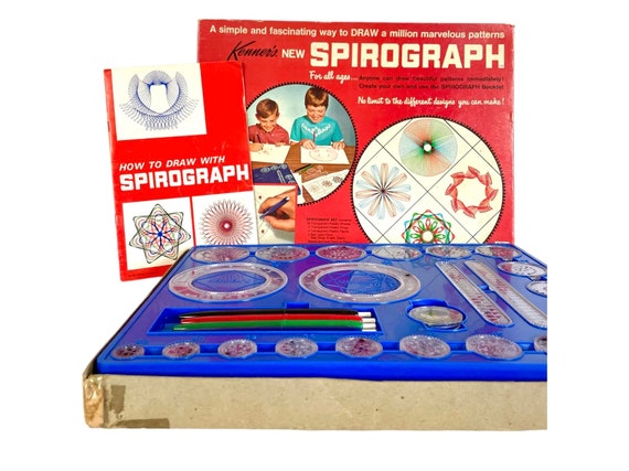 VINTAGE SPIROGRAPH SET in Box Blue Pink Original Pens Incomplete SEE PHOTOS