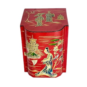 Retro Made In England Baret Ware TIN TEA BOX / Good Used Condition / 6-1/4&quot; x 4-1/2&quot; / Cool Storage Container / Tin Tea Box Collector / Rare