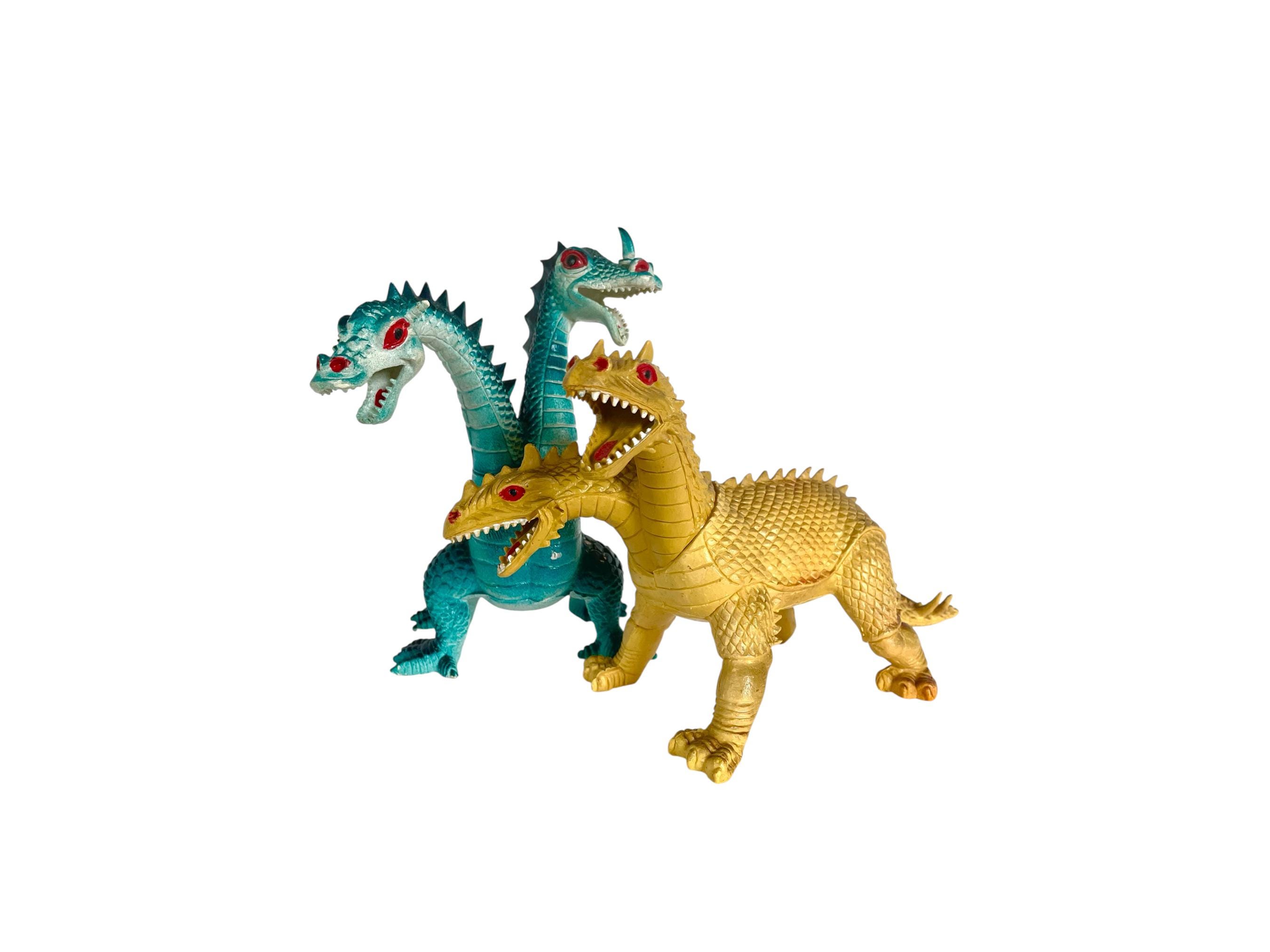 ヘイニリータフフタ　ミニヘキサゴン　ゴールド　トナカイ Vintage 1980s IMPERIAL Toys Two Headed DRAGON FIGURES / Set of Two