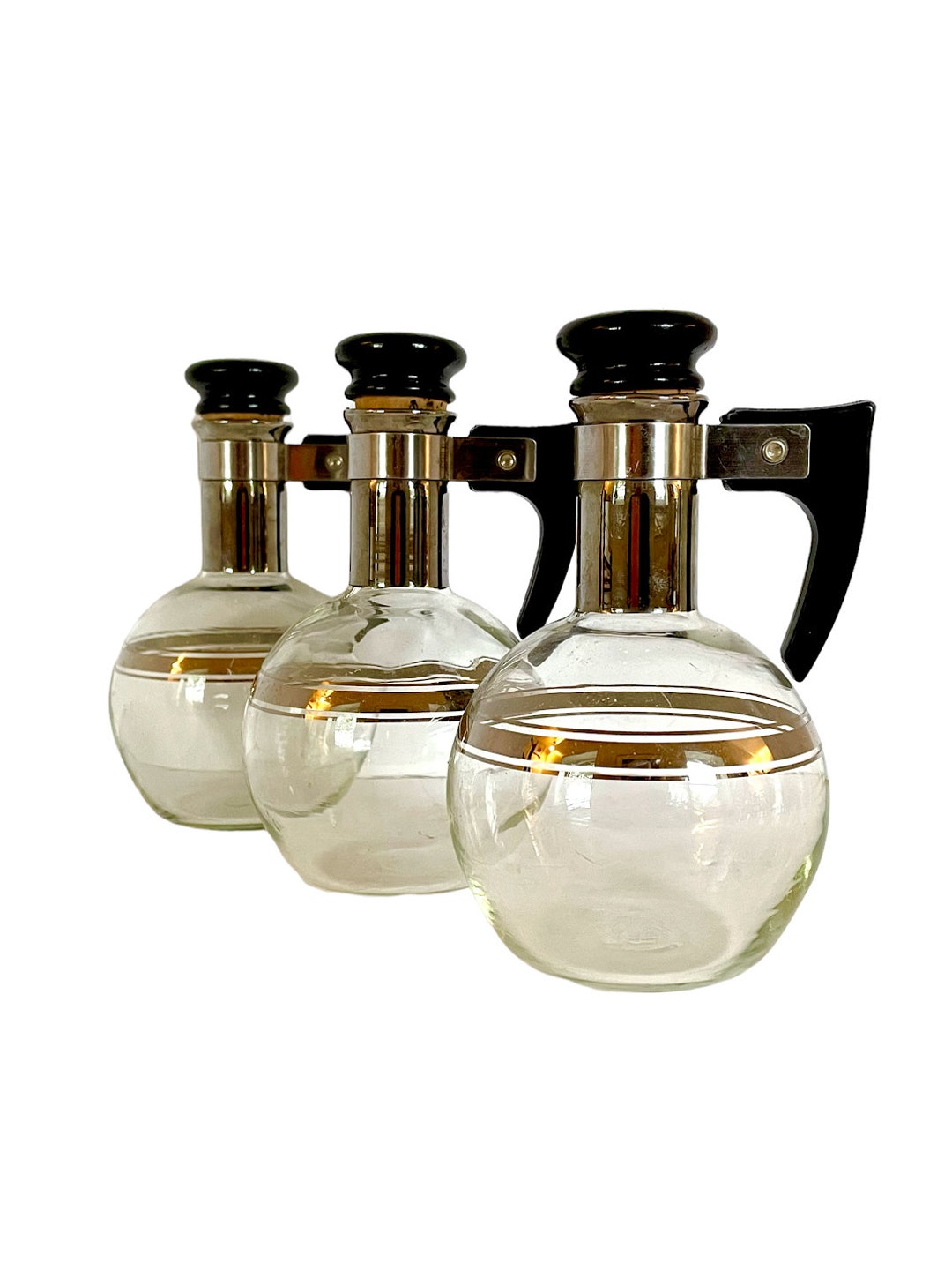 Mid Century Set of 3 Small GLASS CARAFES / 61/2' X 4' Etsy