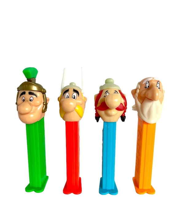 Retro Set of 4 ASTERIX PEZ DISPENSERS / Obelix, Asterix, Roman