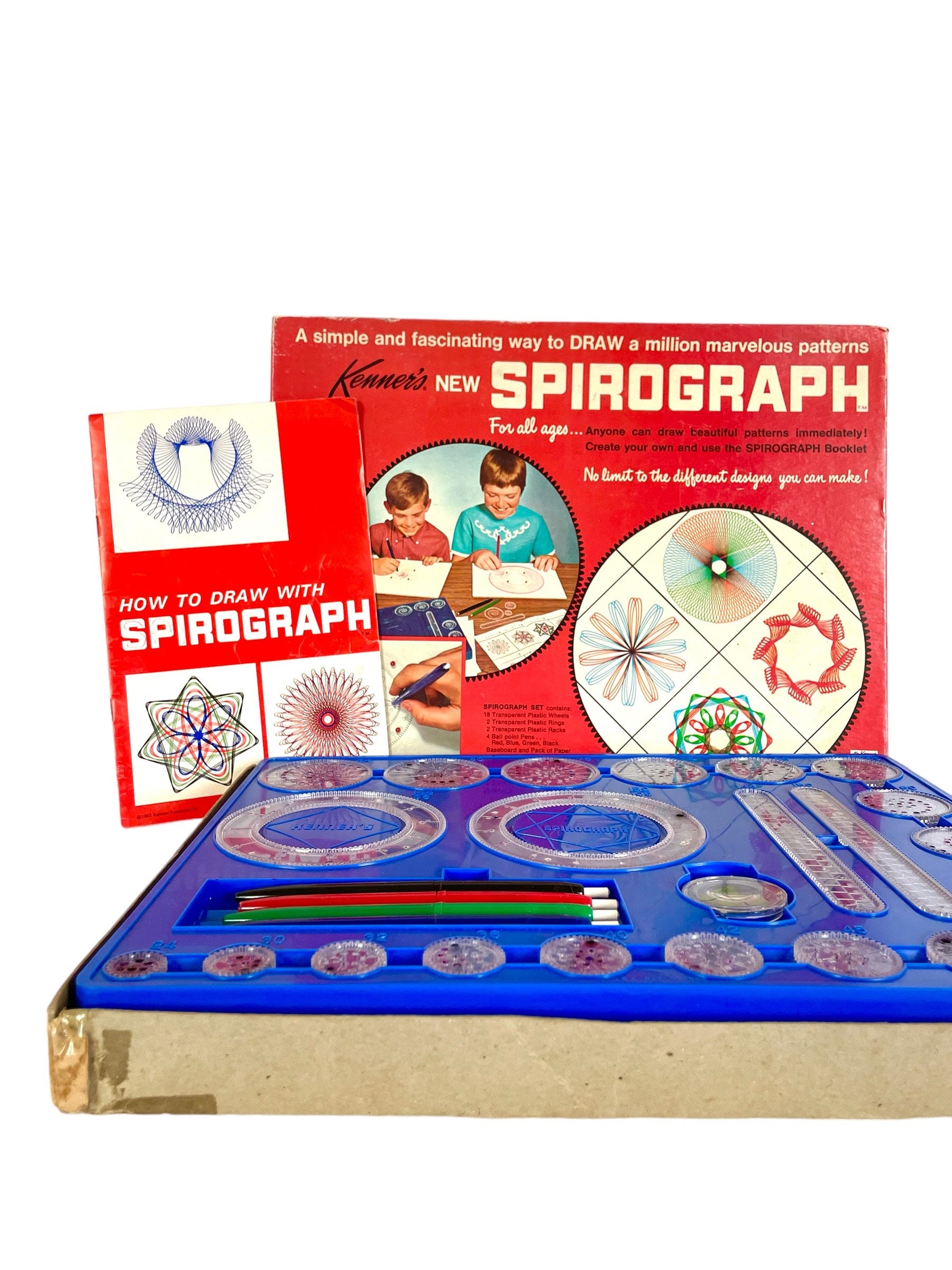 Vintage 1972 Spirograph Set-kenner Spirograph Set-missing Pens-free  SHIPPING 