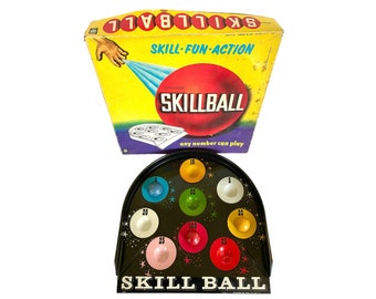 Vintage (60s) Pressman Toys TIN Litho SKILL BALL Game With Balls in Original Box / Good Condition / Blast From the Past Cool Retro Skill Toy