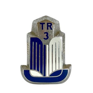 Retro (50s) Enamel and Metal TRIUMPH TR3 Sports HOOD EMBLEM / Car Badge /  Good, Used Condition / 4-1/2&quot; x 3-1/4&quot; / Triumph Collector / Rare