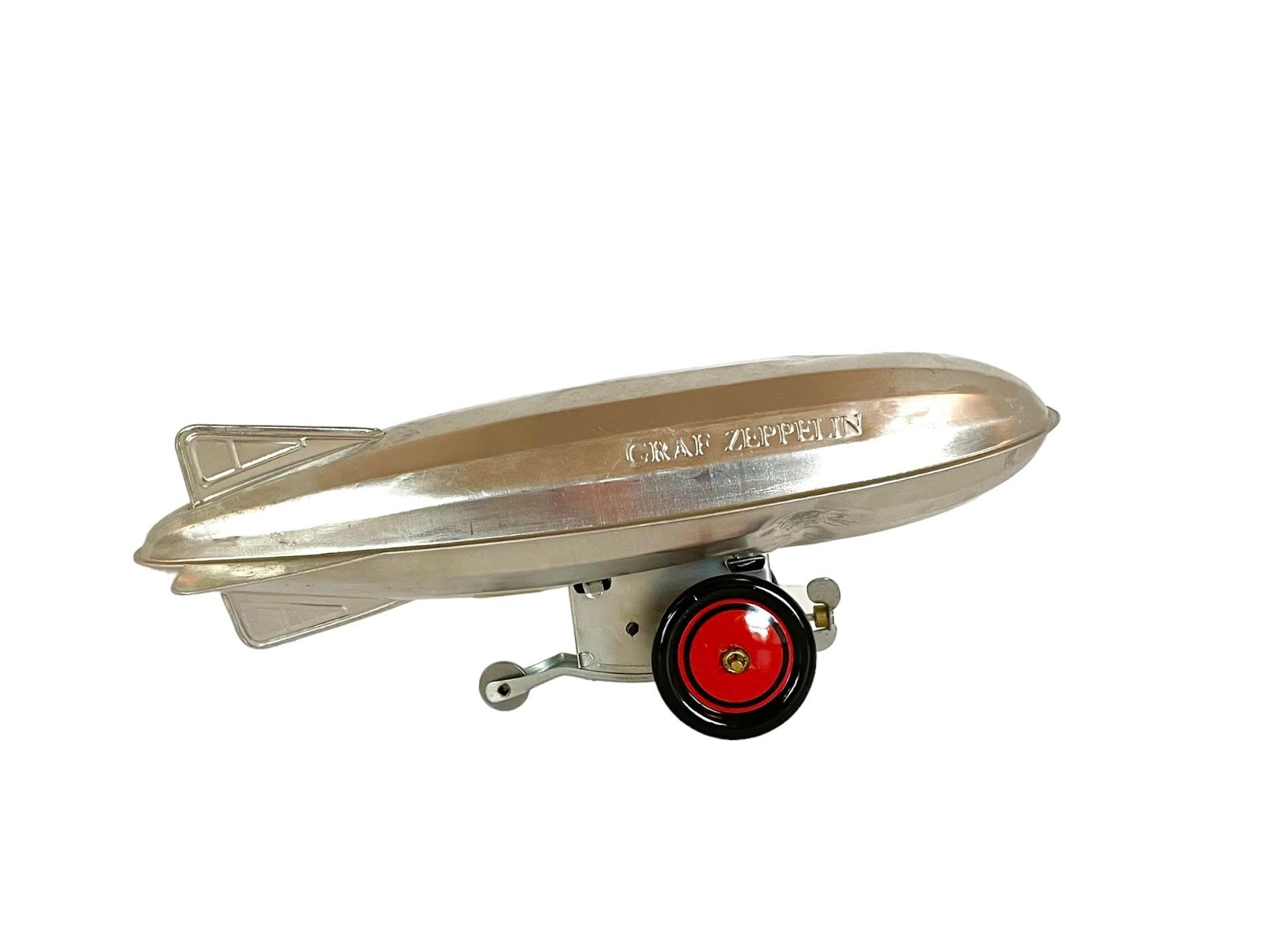 Vintage Schylling Graf Tin ALUMINUM ZEPPELIN Wind-up TOY / 10