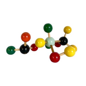 Retro (60s) Cool WOODEN MOLECULAR MODEL / Atomic Style Objet d&#39;Art / Very Good, Used Condition / Retro Fab, Retro Unique Display!
