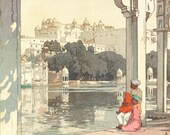 吉田博によるインドと東南アジアシリーズより「ウダイプールの宮殿