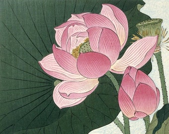 Famous Vintage Japanese Floral Art ~ CANVAS PRINT 36x24