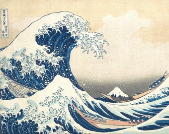 歌川広重作「阿波鳴門の風波図」木版画、ジクレー、版画、海景、渦潮