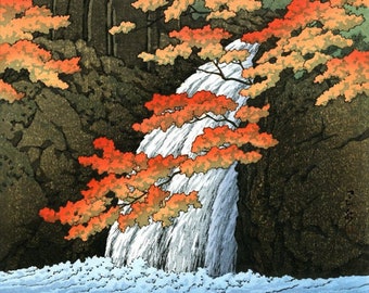 水彩画　　F4   埼玉県志木新河岸 いろは親水公園 新河岸川のさくら並木・志木の夜桜ライトアップ
