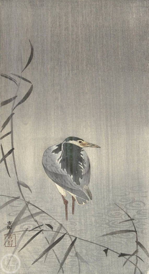 Heron in the Snow, c. 1925 by Ohara Koson. Fine Art Reproduction.