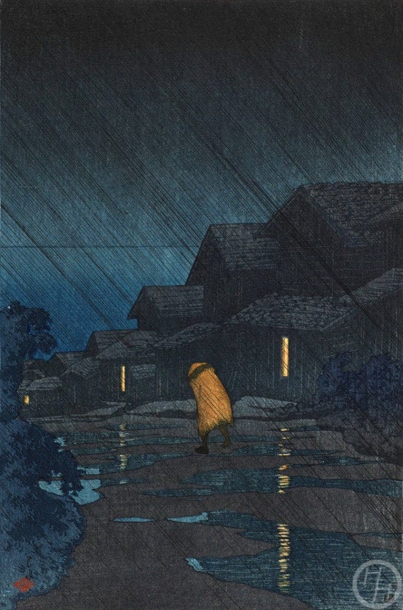 Japanese Art Woodblock Print "Rain on the Lake Shore at Matsue" KAWASE HASUI Japanese Art Woodblock Print "Rain on the Lake Shore at Matsue" KAWASE HASUI