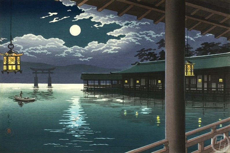 Japanese Art Print Summer Moon at Miyajima by image 1