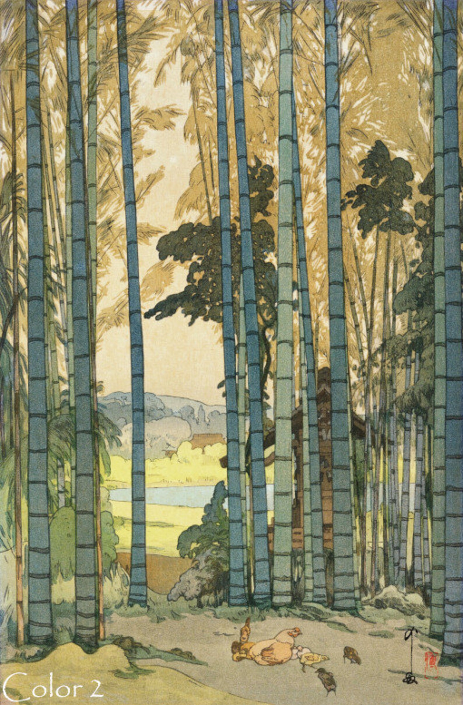 Japanese Art Print bamboo Grove by Yoshida Etsy