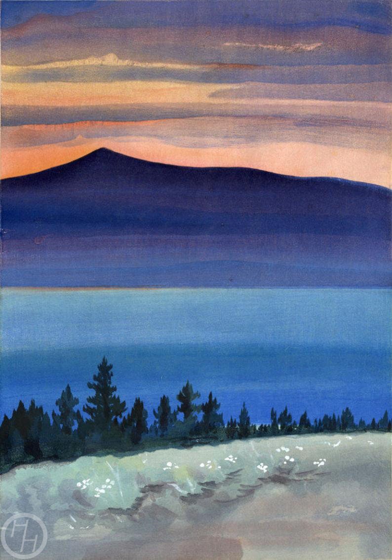 絵画 Evening Glow Katsushika Hokusai - Evening Glow at Jungai (Jungai sekishō