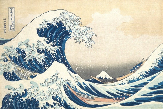 2025新作モデル 葛飾北斎作「神奈川沖浪裏」、木版画、ジクレー、版画、富士山 絵画