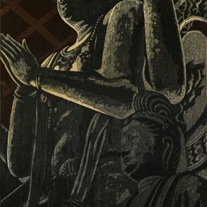Impresión de arte japonés &quot;Templo Sangatsudo&quot; por Kasamatsu Shiro, bloque de madera, giclée, impresión, bellas artes, arte asiático, arte cultural, Zen, Budismo