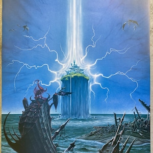HOUSE on THE ROCK Rodney Matthews mint original vintage fantasy poster