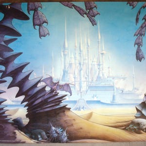 Tanelorn vintage 1981 Rodney Matthews fantasy poster, used