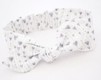 Danish Designer Headband, Womens Headband, Adult Headband, Headband Women, Girl Headband, Bow Headband, Girl, Women, Headband, Silver Heart