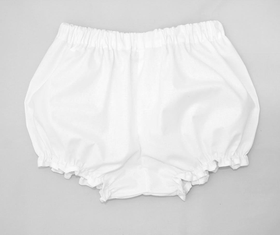 White Cotton Baby Bloomers Ruffle Leg Baby Girl Bloomers Etsy